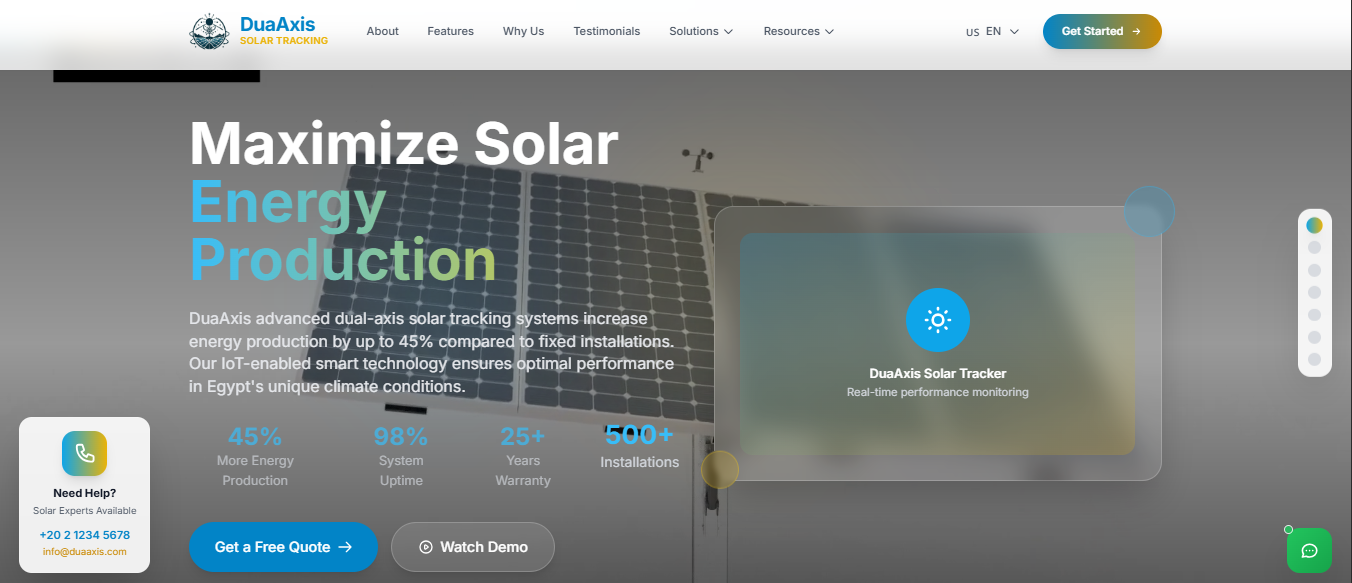 DuaAxis Solar Solutions screenshot